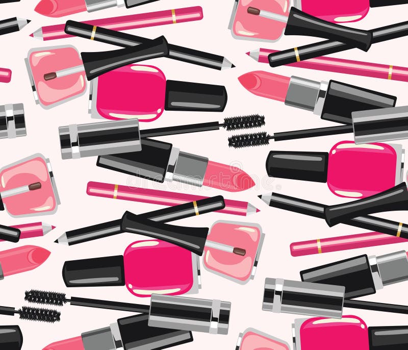 La bellezza compone il modello senza cuciture dei cosmetici di modo illustrazione vettoriale La bellezza compone il modello senza cuciture dei cosmetici di modo illustrazione vettoriale