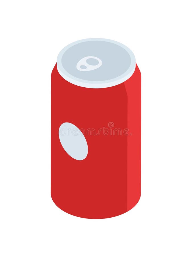 La bibita di soda in alluminio può rinfrescare a freddo l'illustrazione vettoriale isometrica delle bevande illustrazione vettoriale