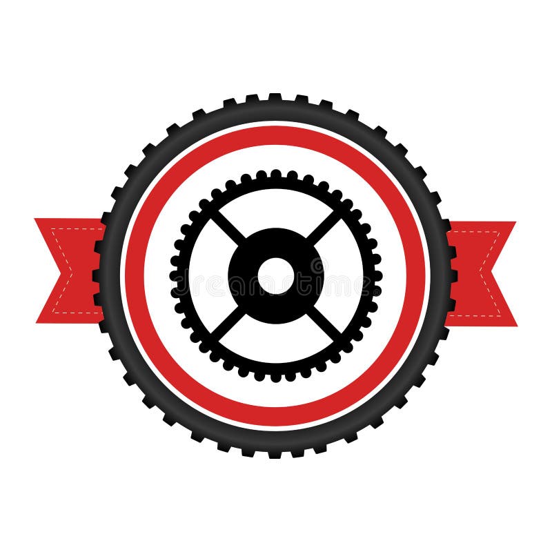 Bicycle gears emblem icon vector illustration design. Bicycle gears emblem icon vector illustration design