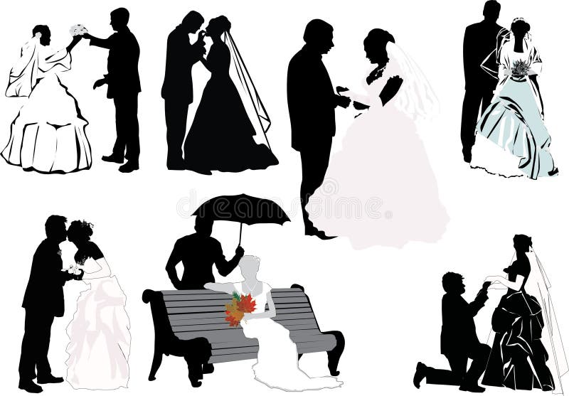 La boda junta la colección ilustración del vector La boda junta la colección ilustración del vector