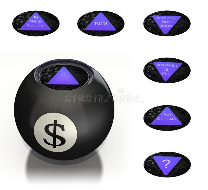 La bola mágica del dinero predice futuro libre illustration La bola mágica del dinero predice futuro libre illustration