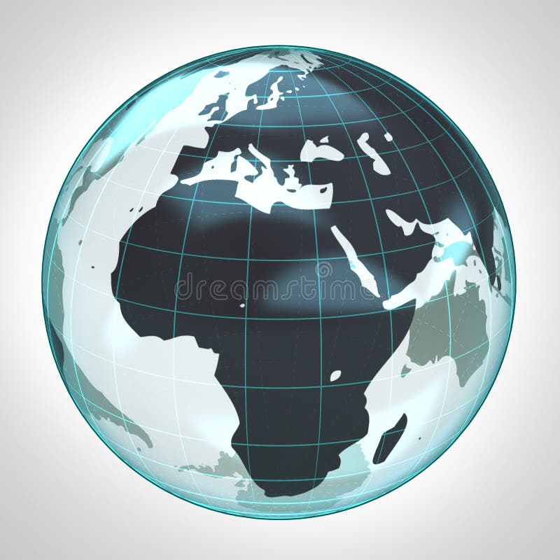 La bolla della terra del globo del mondo ha messo a fuoco in Africa ed Europa illustrazione vettoriale La bolla della terra del globo del mondo ha messo a fuoco in Africa ed Europa illustrazione vettoriale