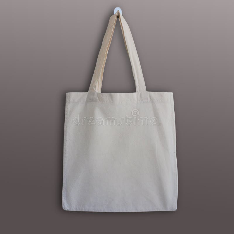 La bolsa de asas en blanco del algodón, maqueta del diseño