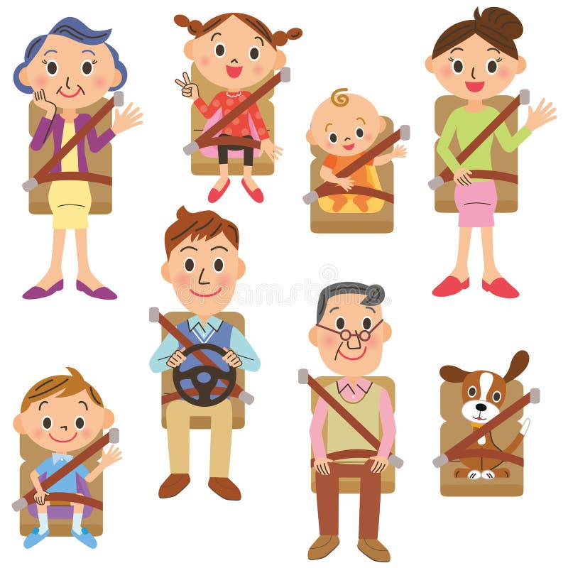 La buena familia del amigo que se sienta en el asiento del coche libre illustration La buena familia del amigo que se sienta en el asiento del coche libre illustration
