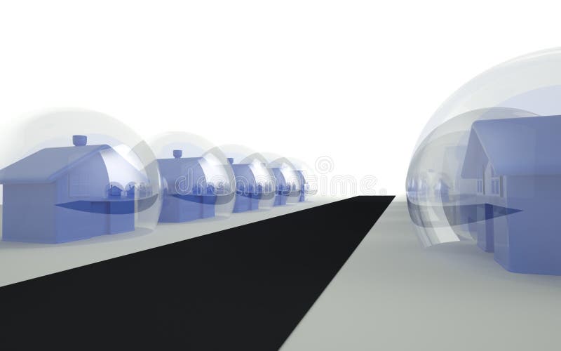 La bulle 3d conceptuel du marché de Chambre rendent