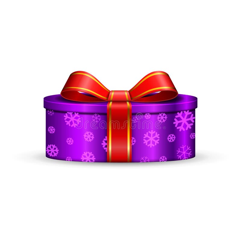La caja de regalo 3d, arco rojo de la cinta aisló el fondo blanco Actual regalo-caja púrpura de la decoración para el día de fies libre illustration La caja de regalo 3d, arco rojo de la cinta aisló el fondo blanco Actual regalo-caja púrpura de la decoración para el día de fies libre illustration