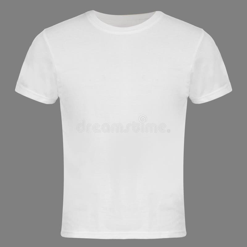 Camiseta Blanco Aislada En Gray Imagen de archivo - Imagen de aislado, texto: 141258477