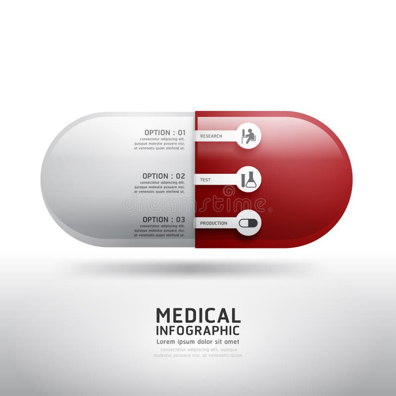La capsule dope la médecine infographic de pharmacie médicale Vecteur