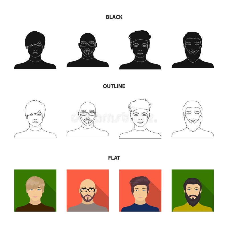 La cara de un hombre calvo con los vidrios y una barba, hombre barbudo, el aspecto de un individuo con un peinado Cara y stock de ilustración La cara de un hombre calvo con los vidrios y una barba, hombre barbudo, el aspecto de un individuo con un peinado Cara y stock de ilustración