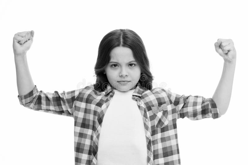 La cara seria concentrada muchacha siente blanco aislado potente Concepto del poder de las muchachas Deje su fuerza de la sensaci fotos de archivo libres de regalías La cara seria concentrada muchacha siente blanco aislado potente Concepto del poder de las muchachas Deje su fuerza de la sensaci fotos de archivo libres de regalías