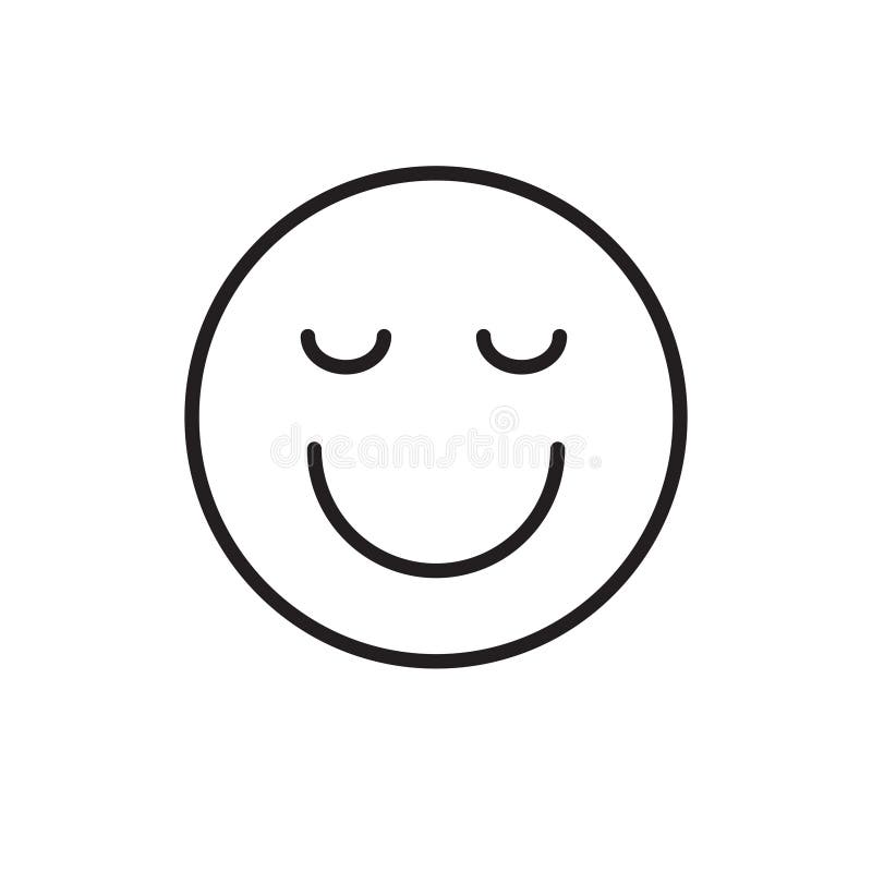 La cara sonriente de la historieta cerrada observa el icono positivo de la emoción de la gente libre illustration La cara sonriente de la historieta cerrada observa el icono positivo de la emoción de la gente libre illustration