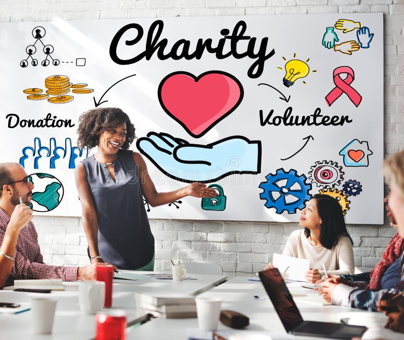 La carità dona il concetto dante caritatevole di generosità di assistenza sociale