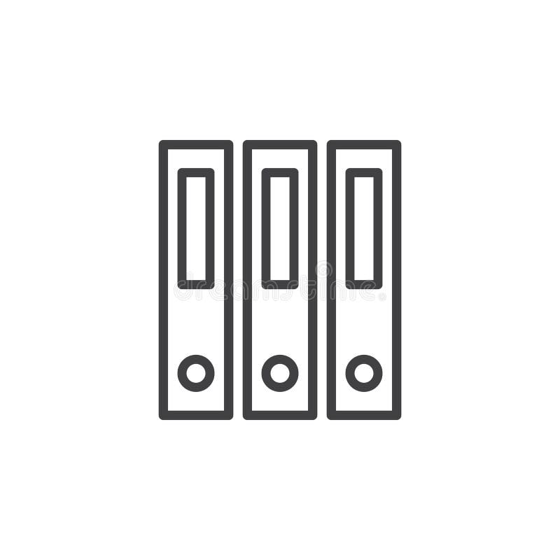 La carpeta de anillo, carpetas de archivos de la oficina alinea el icono, muestra del vector del esquema stock de ilustración La carpeta de anillo, carpetas de archivos de la oficina alinea el icono, muestra del vector del esquema stock de ilustración