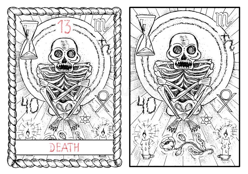 La carta de tarot principal de los arcana muerte ilustración del vector La carta de tarot principal de los arcana muerte ilustración del vector