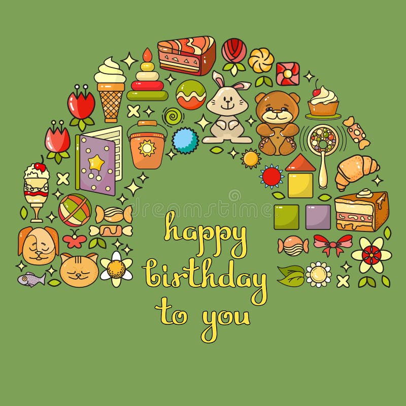 La Carte De Joyeux Anniversaire Avec L Icone Des Enfants A Place Des Jouets Bonbons Illustration De Vecteur Illustration Du Anniversaire Avec La Carte De Joyeux Anniversaire Avec L Icone Des Enfants A Place Des Jouets Bonbons Illustration De Vecteur Illustration Du Anniversaire Avec
