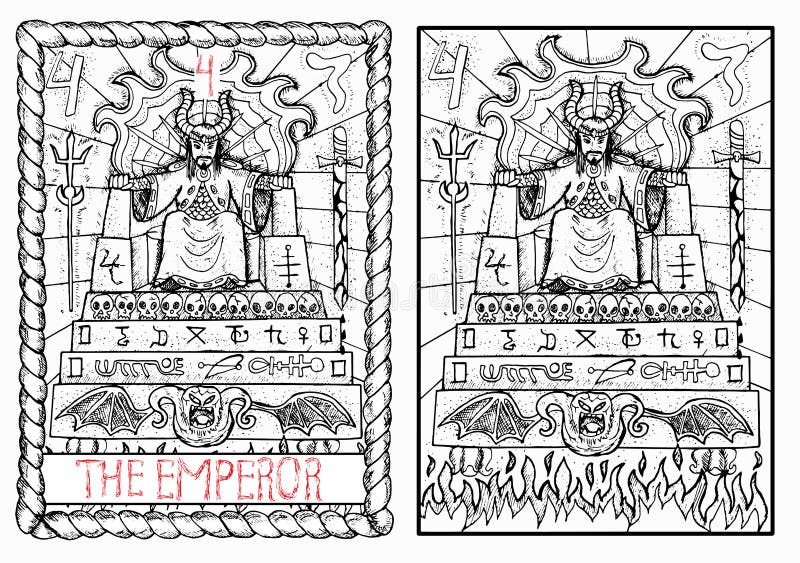 La carte de tarot principale d'arcana L'empereur illustration stock La carte de tarot principale d'arcana L'empereur illustration stock