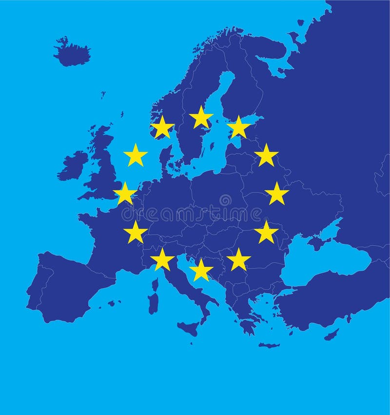 la carte européenne stars l'union illustration stock la carte européenne stars l'union illustration stock