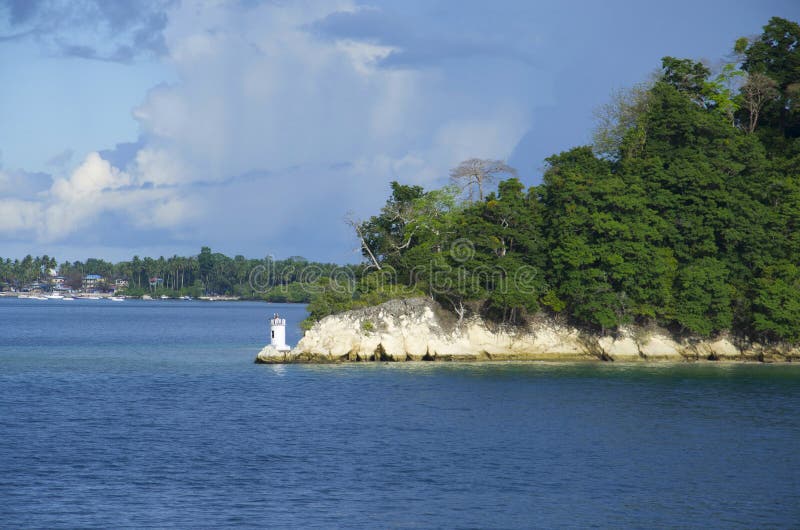 La casa leggera dell'isola di Havelock, Port Blair, isole Andaman e Nicobar fotografie stock libere da diritti La casa leggera dell'isola di Havelock, Port Blair, isole Andaman e Nicobar fotografie stock libere da diritti