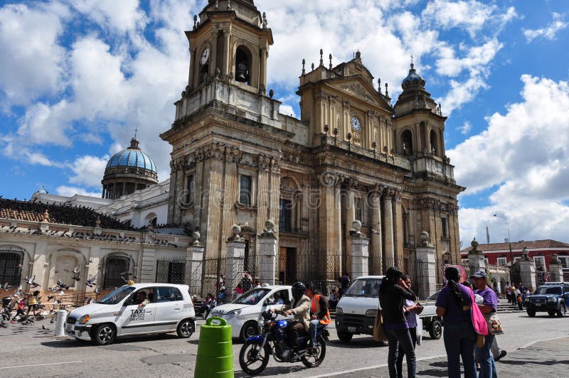 La cattedrale di Città del Guatemala nel Guatemala immagini stock libere da diritti La cattedrale di Città del Guatemala nel Guatemala immagini stock libere da diritti