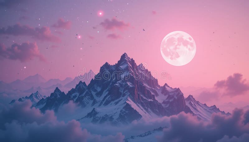 La chaîne de montagnes majestueuse avec la neige générée illustration libre de droits