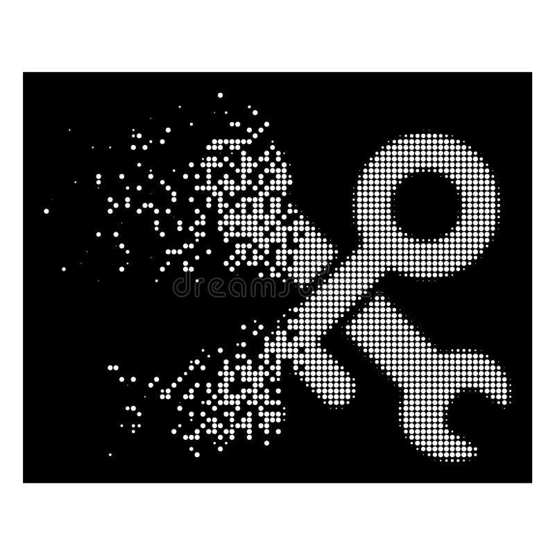 La chiave di semitono del pixel dissolta bianco foggia l'icona illustrazione di stock