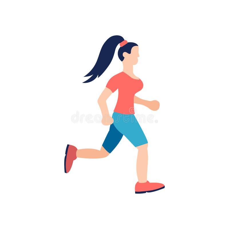 La chica joven está corriendo Carácter de los fitnes de Lifstyle ilustración del vector La chica joven está corriendo Carácter de los fitnes de Lifstyle ilustración del vector