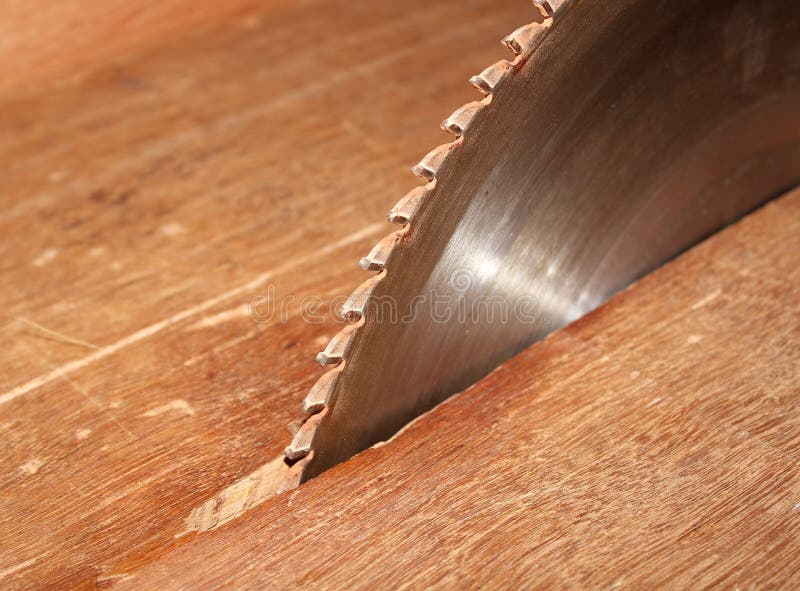 La circolare ha visto nel negozio del carpentiere immagini stock La circolare ha visto nel negozio del carpentiere immagini stock