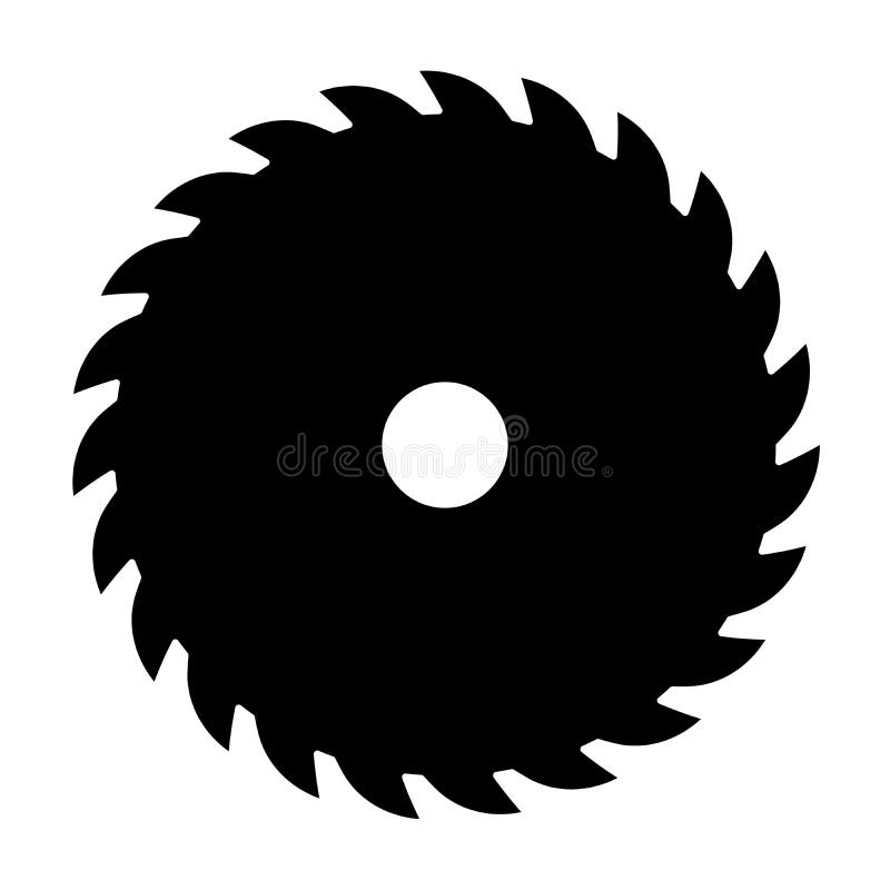 La circolare nera ha visto Segno o icona di vettore Simbolo della segheria illustrazione di stock La circolare nera ha visto Segno o icona di vettore Simbolo della segheria illustrazione di stock