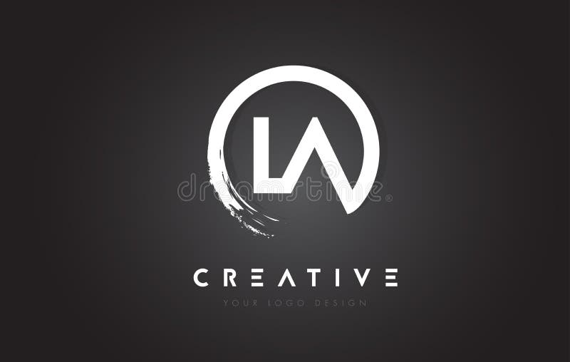 Aw logo with circle rounded negative space design Vector Image