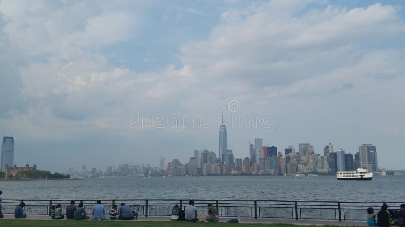 La città di Newyork si gode la vista fotografia stock
