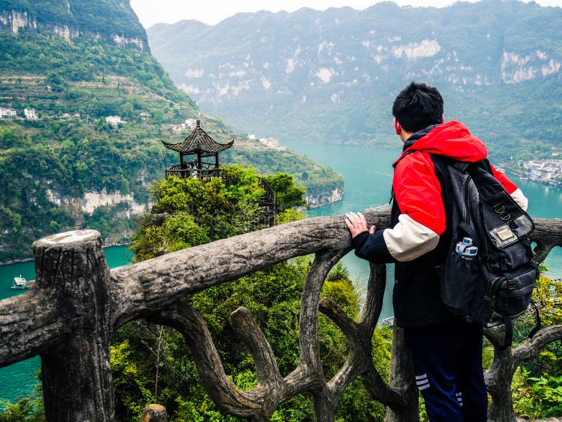 Three Gorges Tribe Scenic Spot along the Yangtze River; located in the Xiling Gorge of Three Gorges, Yichang, Hubei, China. Three Gorges Tribe Scenic Spot along the Yangtze River; located in the Xiling Gorge of Three Gorges, Yichang, Hubei, China