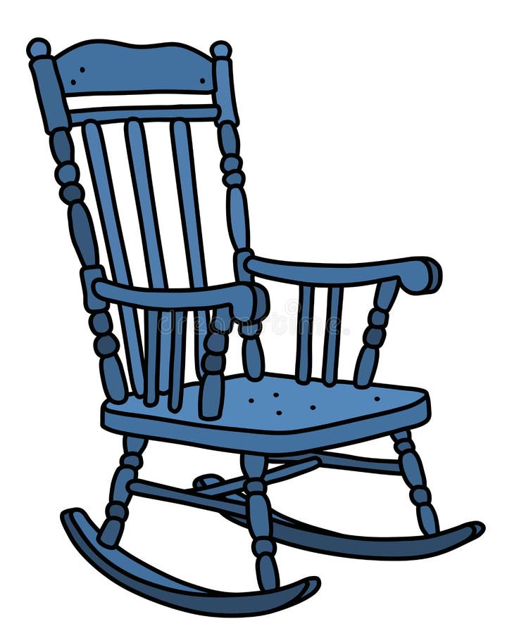 La classica sedia a dondolo blu