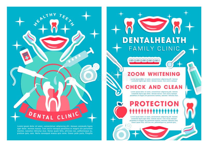 La clinique dentaire entretient l'affiche avec la liste de procédures illustration de vecteur La clinique dentaire entretient l'affiche avec la liste de procédures illustration de vecteur