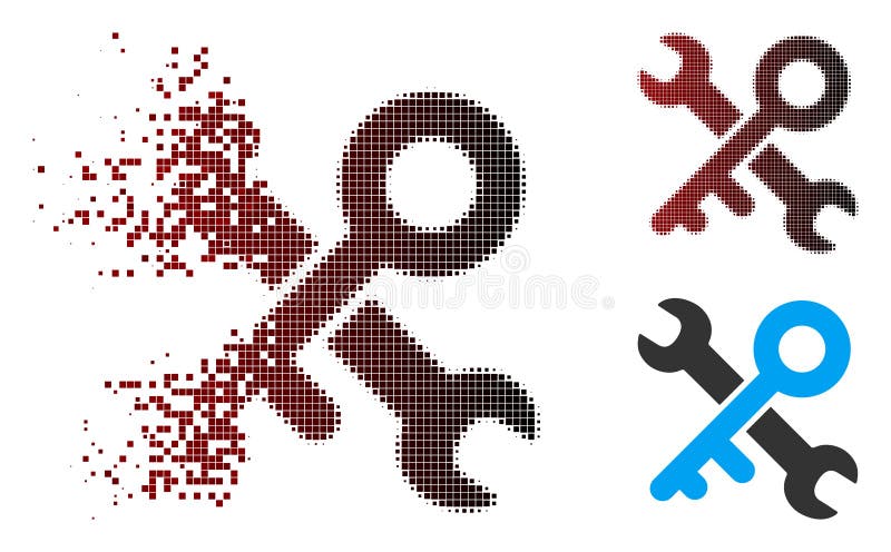 La clé tramée dispersée de pixel usine l'icône illustration stock La clé tramée dispersée de pixel usine l'icône illustration stock