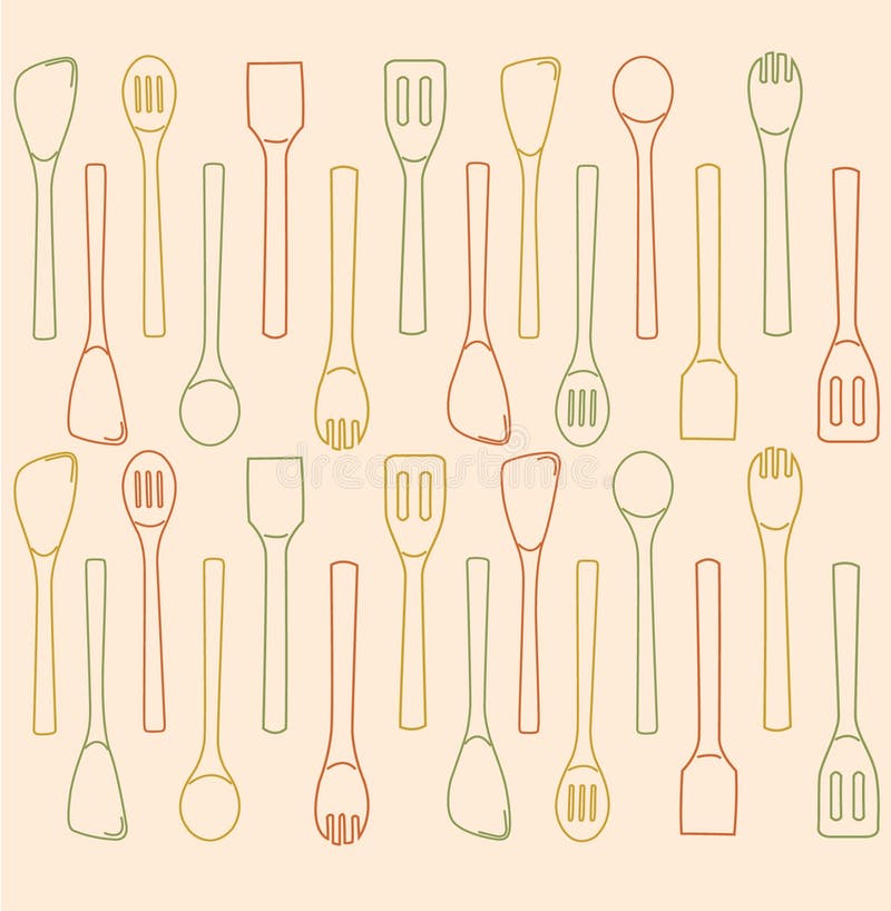 Ilustración vectorial de fondo con cucharas de cocina libre illustration