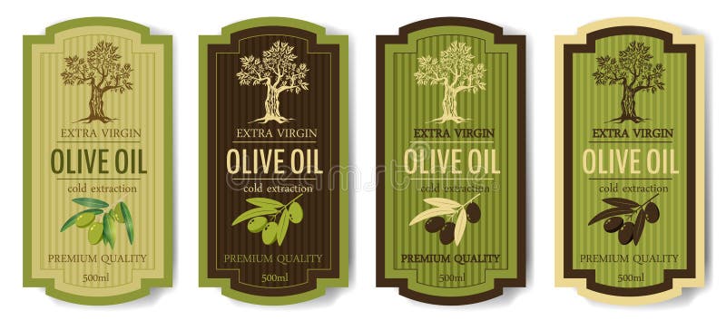 La colección elegante determinada de las etiquetas fijó para el aceite de oliva superior, vector, aislado stock de ilustración La colección elegante determinada de las etiquetas fijó para el aceite de oliva superior, vector, aislado stock de ilustración