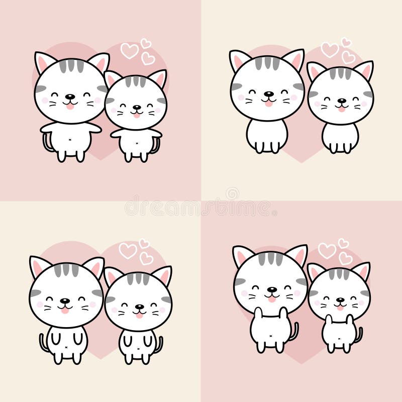 La collection de chats mignons de bande dessinée de couples sont amoureuses Illustration de vecteur illustration de vecteur La collection de chats mignons de bande dessinée de couples sont amoureuses Illustration de vecteur illustration de vecteur