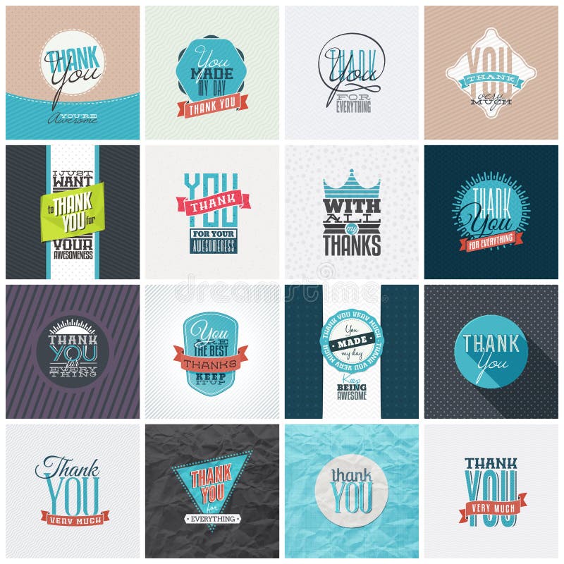 La collection de vous remercient des designs de carte illustration de vecteur La collection de vous remercient des designs de carte illustration de vecteur