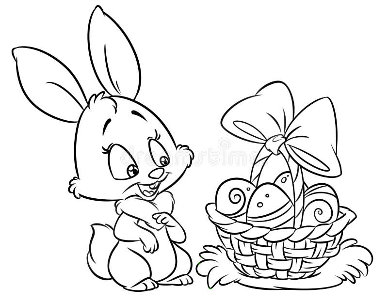La coloritura felice del coniglietto di pasqua impagina l'illustrazione del fumetto