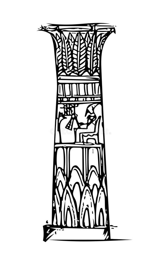 La columna en el templo egipcio stock de ilustración La columna en el templo egipcio stock de ilustración