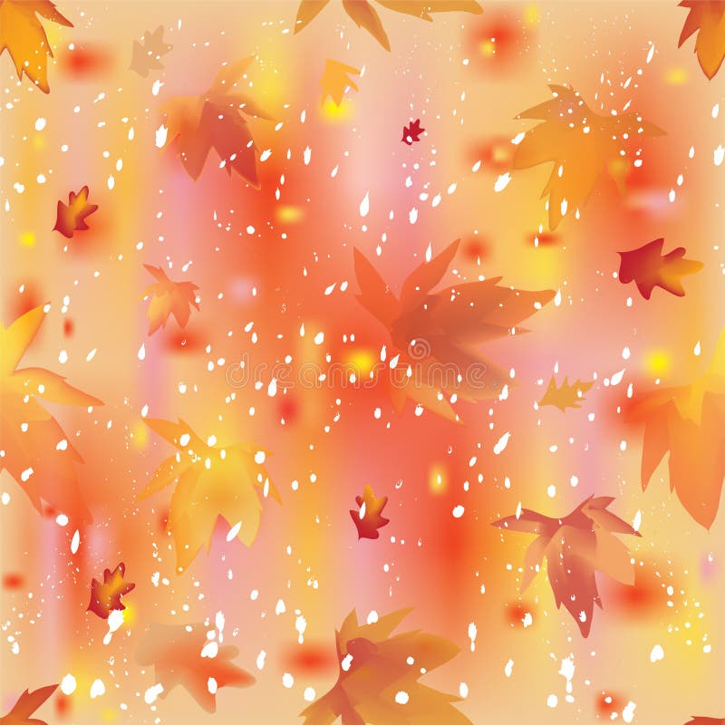 La composizione autunnale variopinta senza cuciture con la caduta della foglia e la neve cadono royalty illustrazione gratis La composizione autunnale variopinta senza cuciture con la caduta della foglia e la neve cadono royalty illustrazione gratis