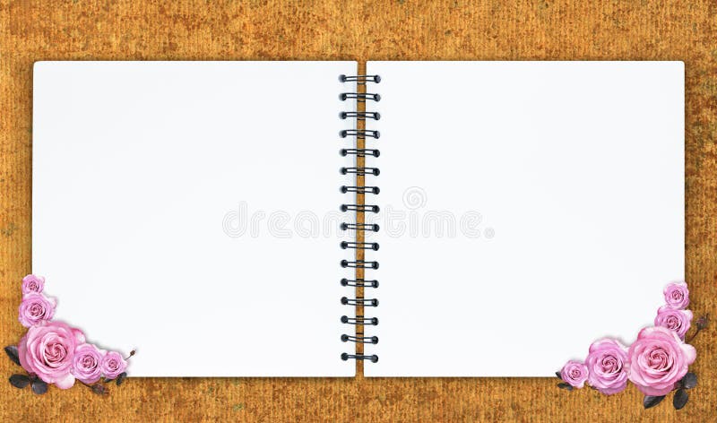 La conception vide de carnet avec la rose de rose photos libres de droits La conception vide de carnet avec la rose de rose photos libres de droits