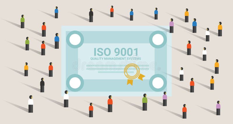 La conformidad internacional estándar de la certificación de los sistemas de gestión de la calidad del ISO 9001 junta alcanza la ilustración del vector La conformidad internacional estándar de la certificación de los sistemas de gestión de la calidad del ISO 9001 junta alcanza la ilustración del vector