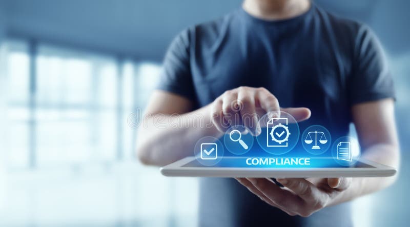 La conformité ordonne le concept réglementaire de technologie d'affaires de politique de loi photo libre de droits