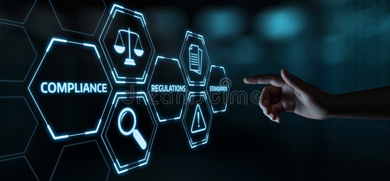 La conformité ordonne le concept réglementaire de technologie d'affaires de politique de loi photos libres de droits