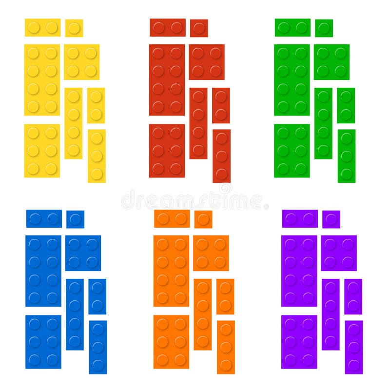 La construcción bloquea forma plástica del juego de la educación Juguete plástico de los ladrillos de los niños del vector libre illustration La construcción bloquea forma plástica del juego de la educación Juguete plástico de los ladrillos de los niños del vector libre illustration
