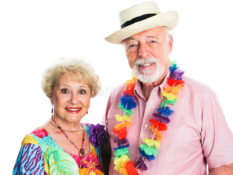 Coppia di anziani in vacanza fotografie stock