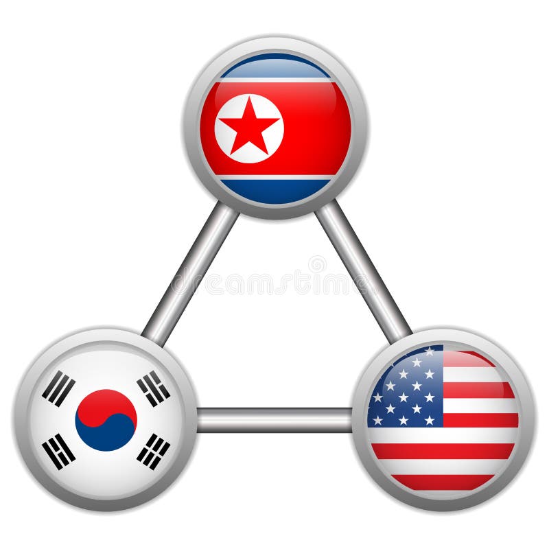 La Corea del Nord, U. S. A. e guerra della Corea del Sud illustrazione di stock