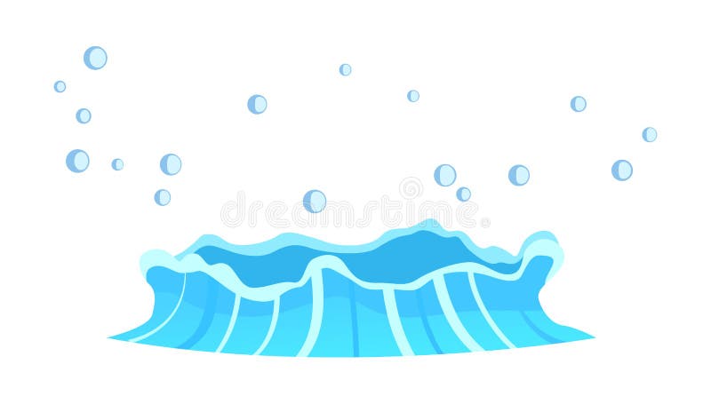 La corriente acuosa con salpica de Crystal Aqua azul stock de ilustración La corriente acuosa con salpica de Crystal Aqua azul stock de ilustración