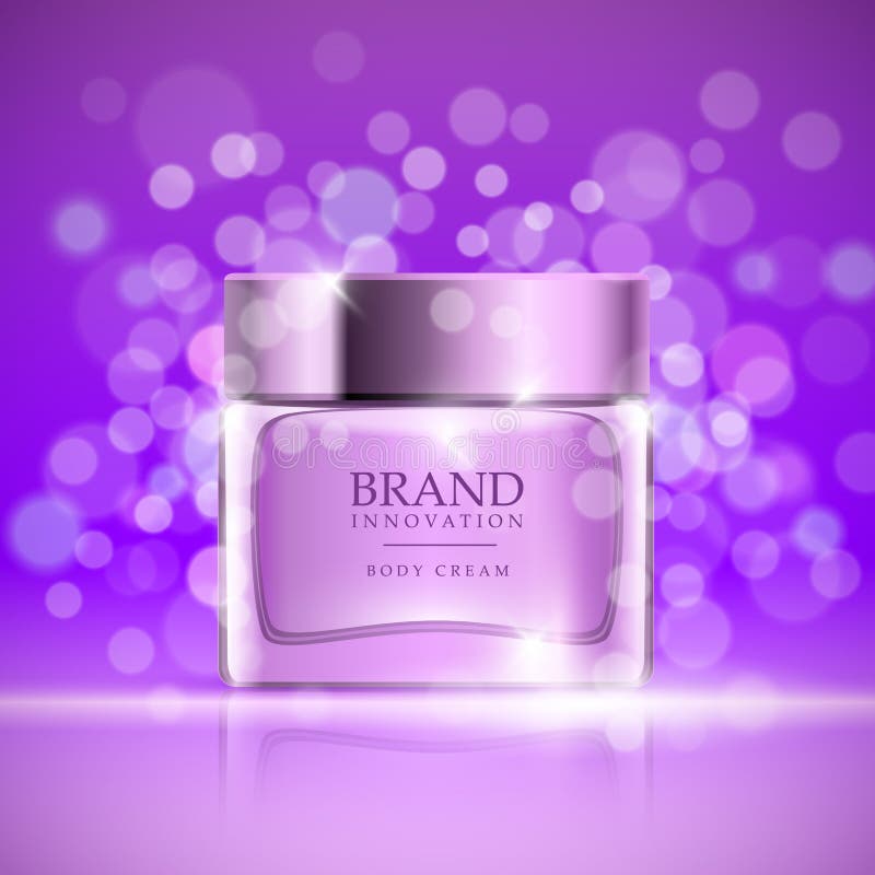La crema de la belleza en púrpura burbujea fondo Concepto de la publicidad del producto para el cuidado de la piel para la indust stock de ilustración La crema de la belleza en púrpura burbujea fondo Concepto de la publicidad del producto para el cuidado de la piel para la indust stock de ilustración